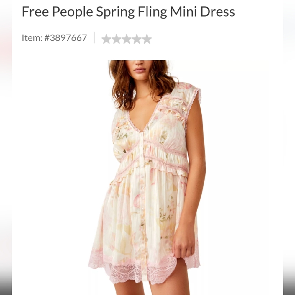 Free People Spring Fling Floral Mini Dress Size Medium